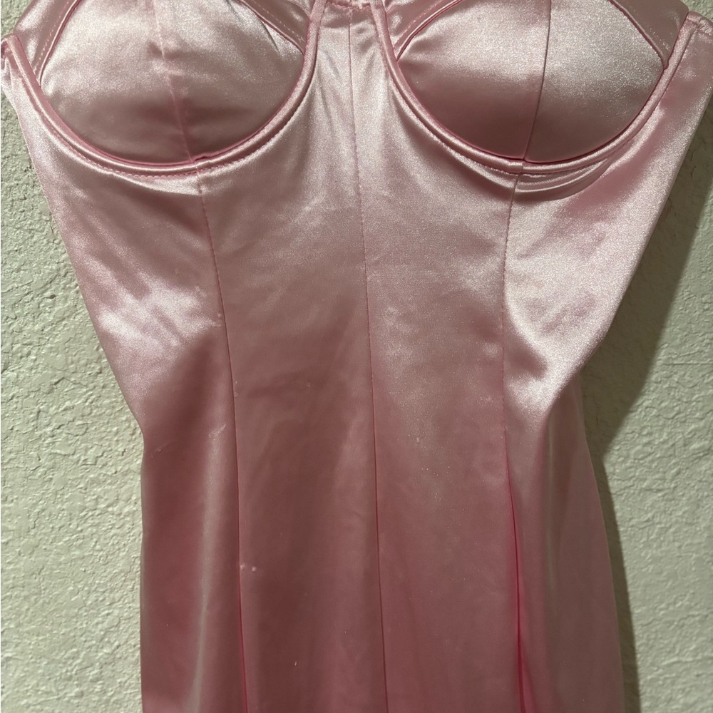 Pink Satin Dress